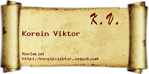 Korein Viktor névjegykártya